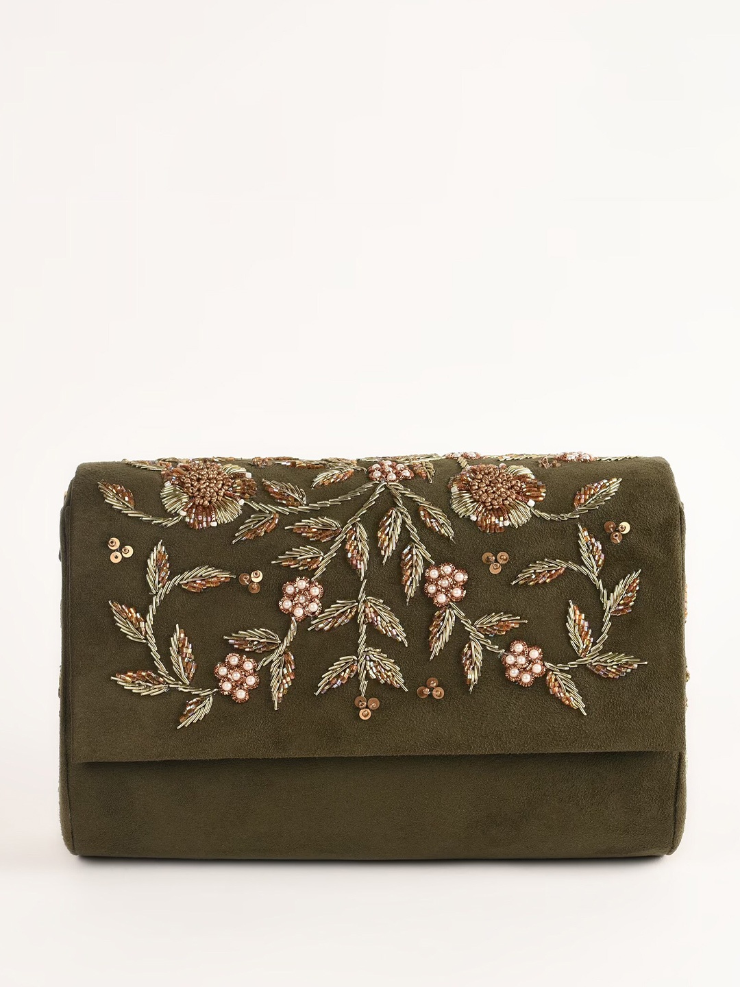 

KALKI Fashion Embellished Purse Clutch, Green