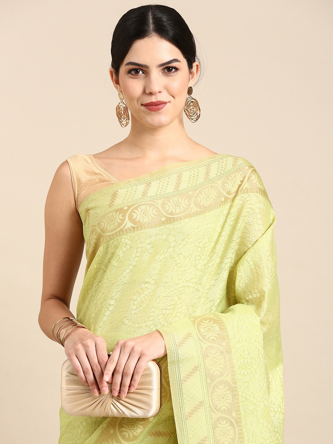 

Kalyan Silks Floral Pure Cotton Saree, Green