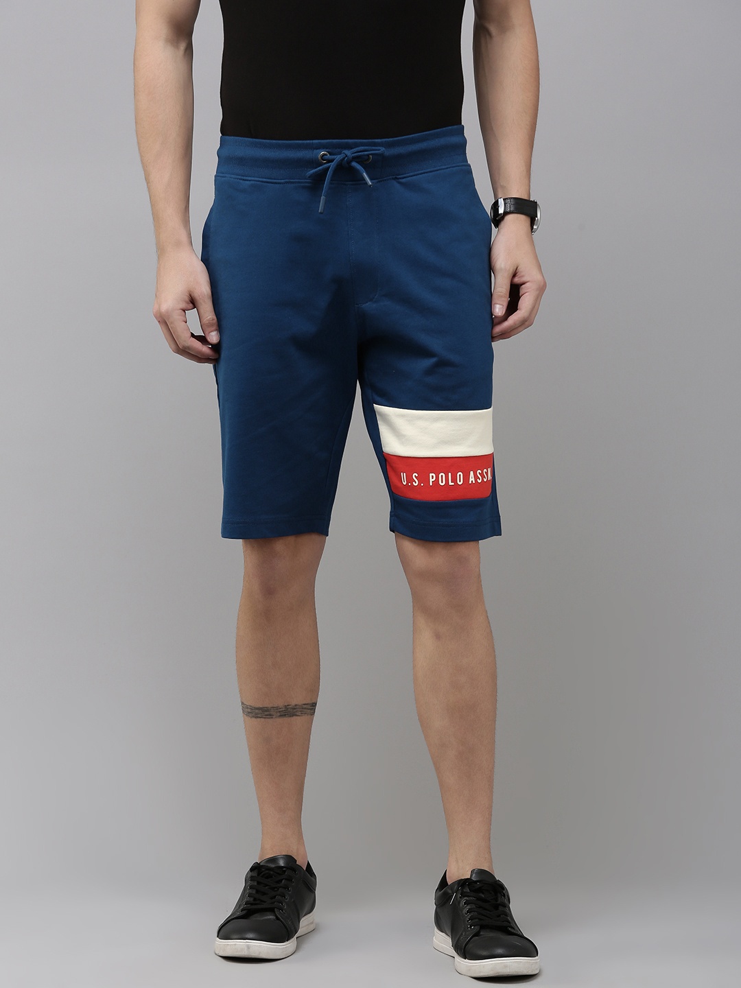 

U.S. Polo Assn. Denim Co. Men Typography Printed Shorts, Navy blue