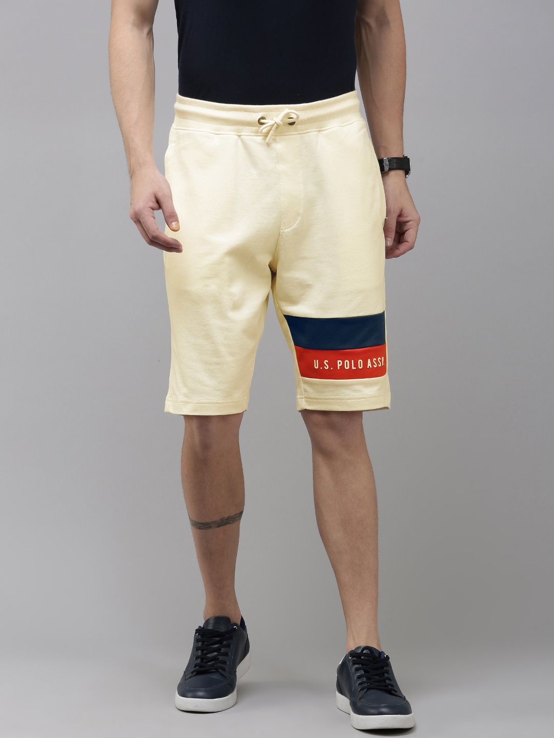 

U.S. Polo Assn. Denim Co. Men Typography Printed Shorts, Yellow
