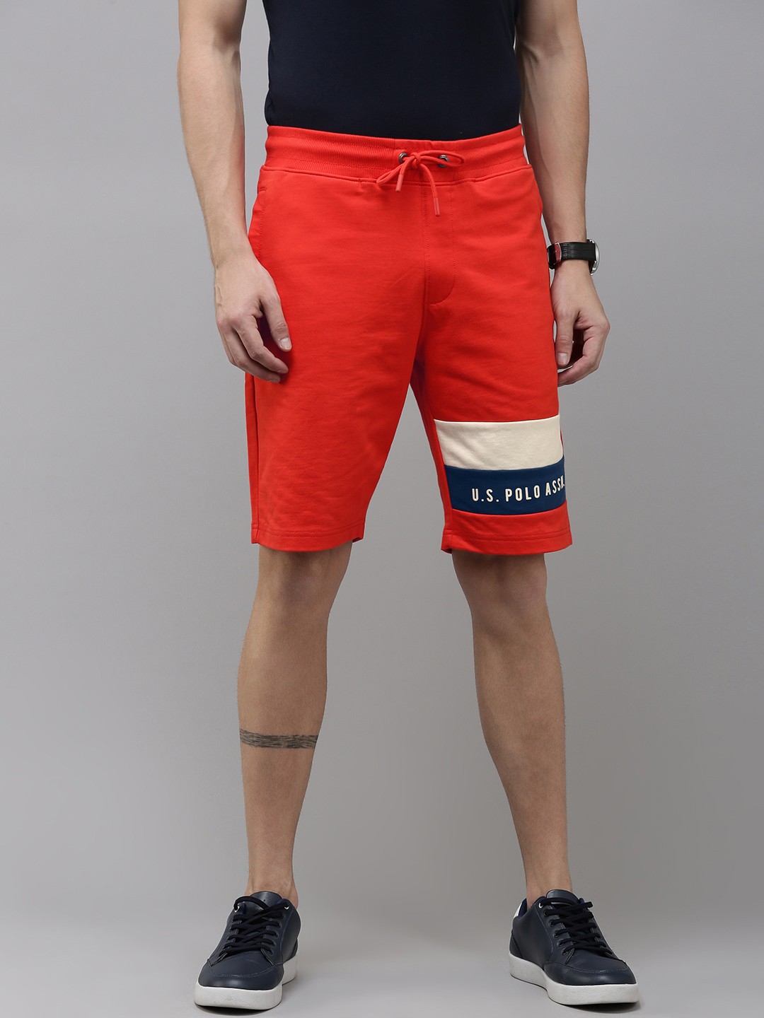 

U.S. Polo Assn. Denim Co. Men Typography Printed Shorts, Red