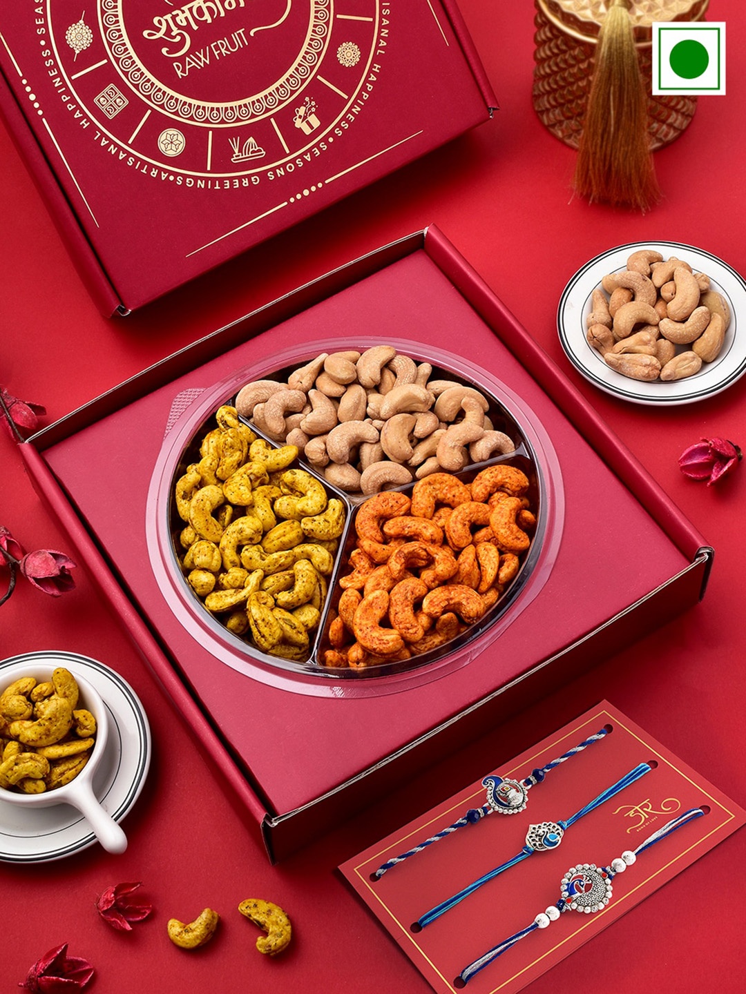 

RawFruit Roasted Cashews With Rakhi-100 gms Each, Blue