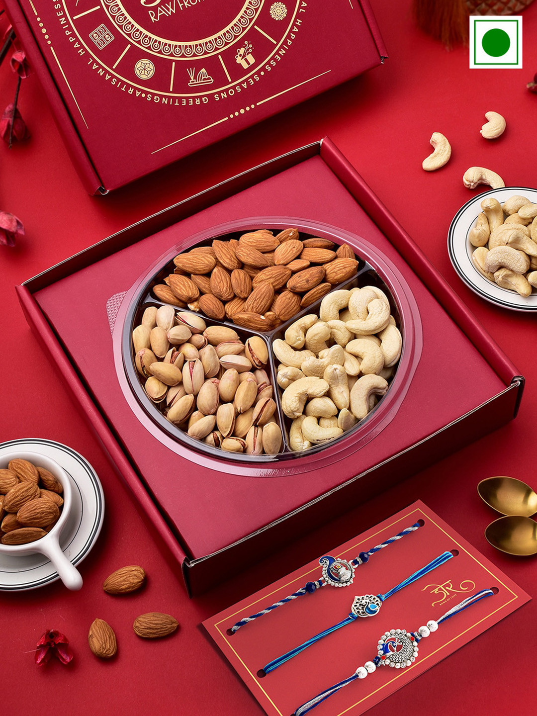

RawFruit Cashew Almond Pista With 2 Rakhi 300gms, Blue