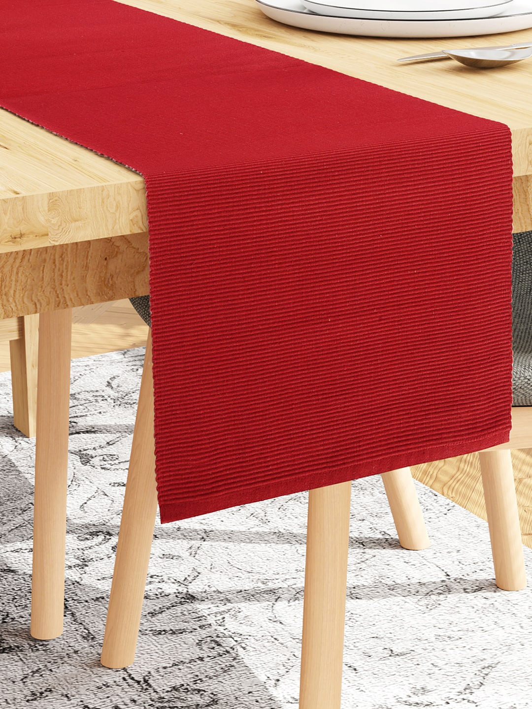 

Encasa Homes Red Pure Cotton Table Runners