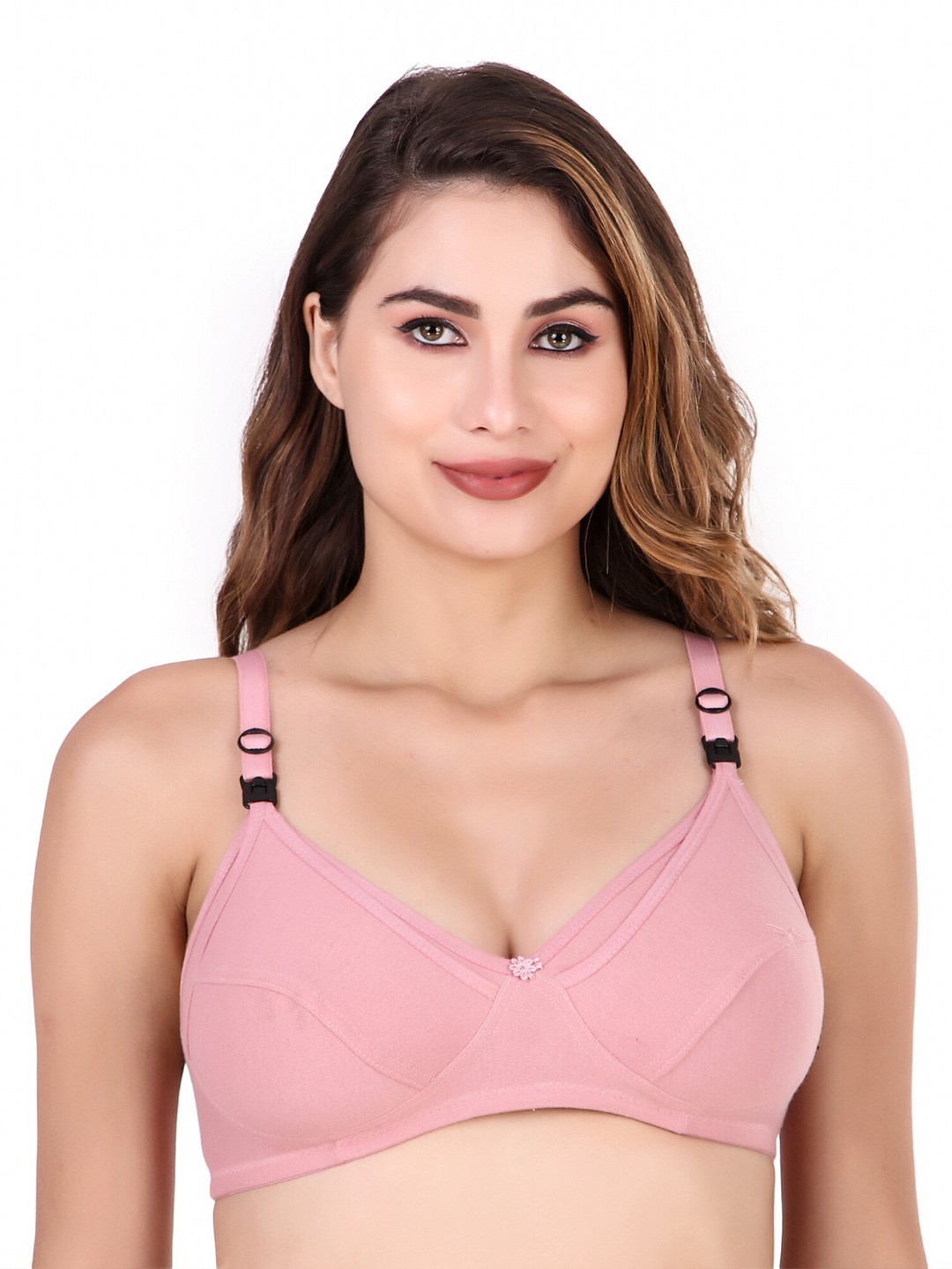 

Extoes Full Coverage Non-Padded Cotton Maternity Bra, Pink
