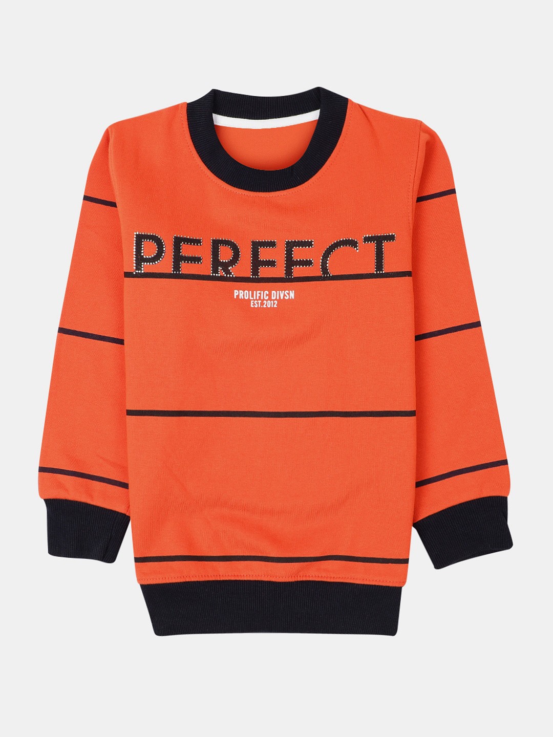 

V-Mart Boys Typography Printed Sweatshirt, Orange