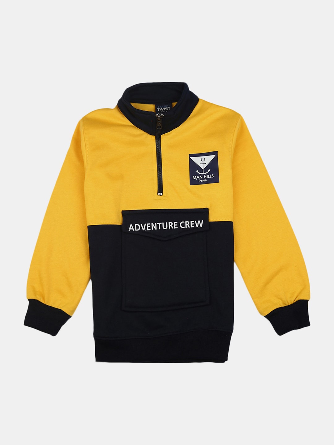 V-Mart Boys Colourblocked Sweatshirt, Yellow