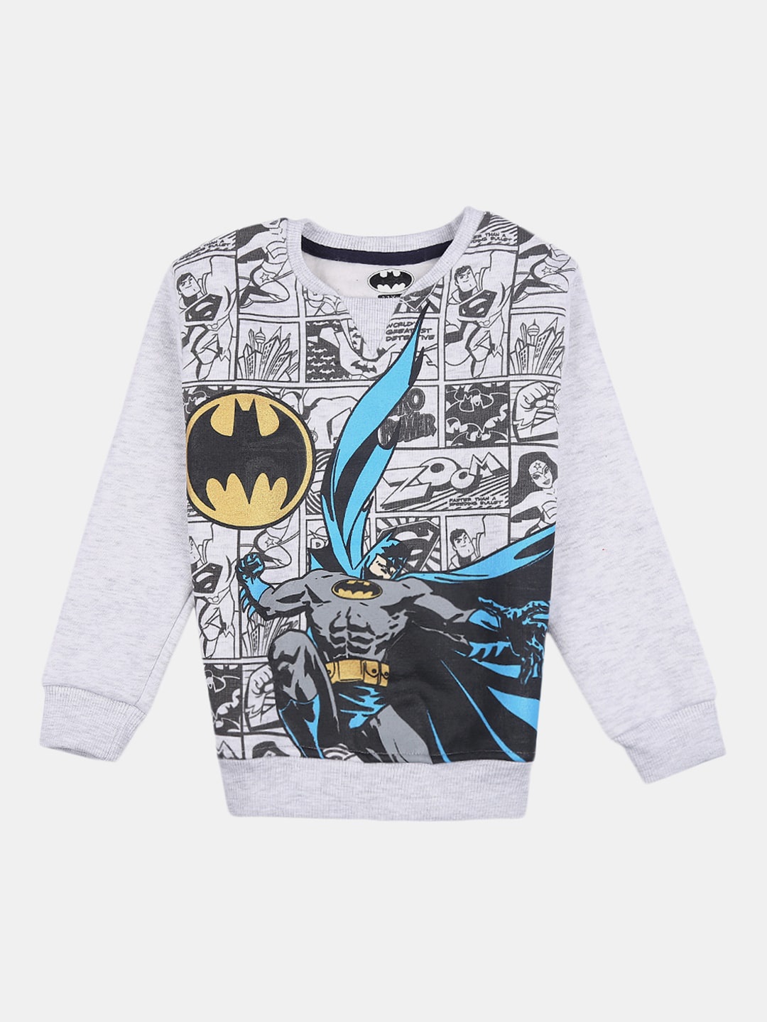 

V-Mart Boys Batman Printed Cotton Fleece Pullover Sweatshirt, White