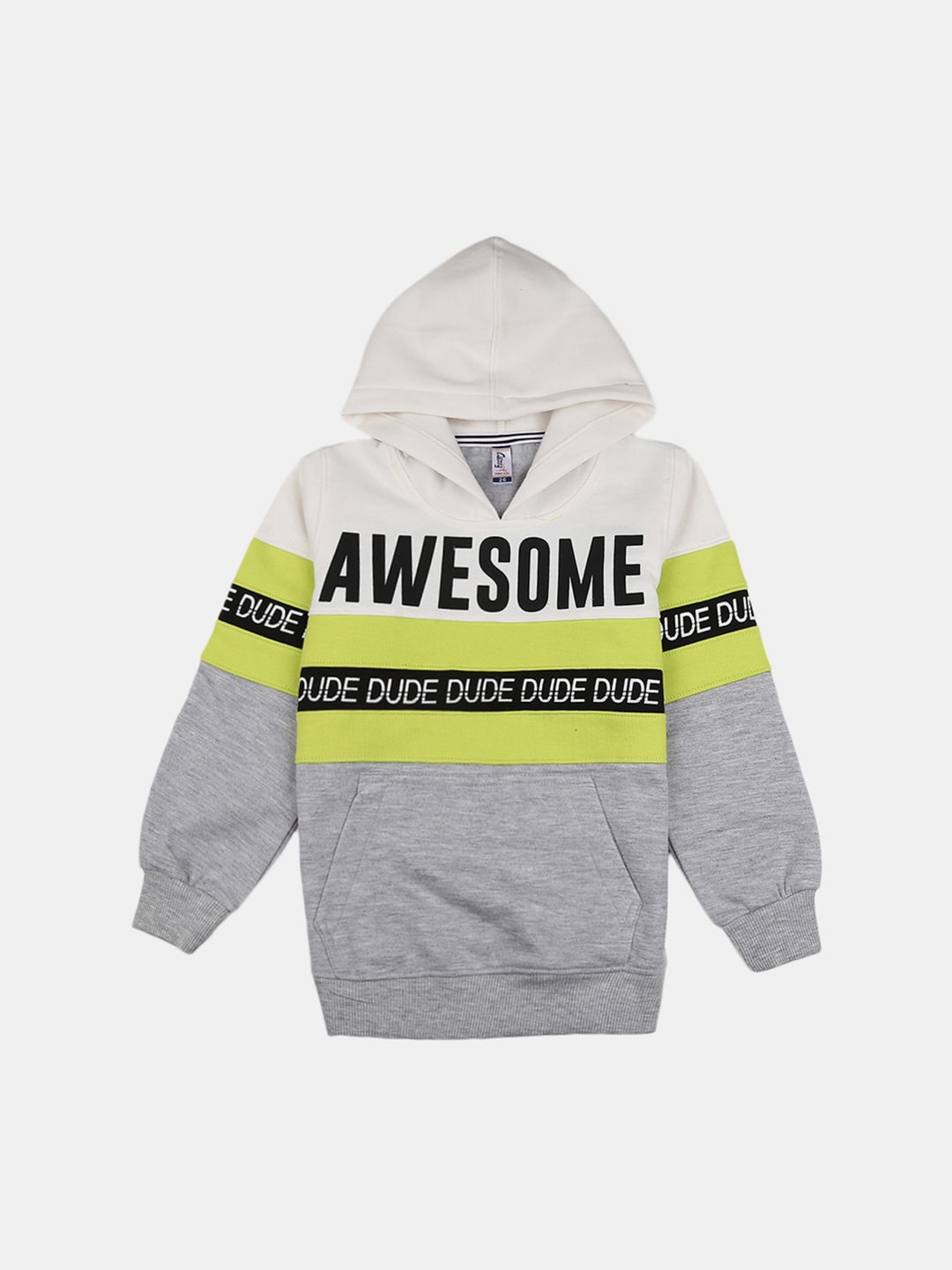 

V-Mart Boys Hooded Printed Cotton Sweatshirt, White