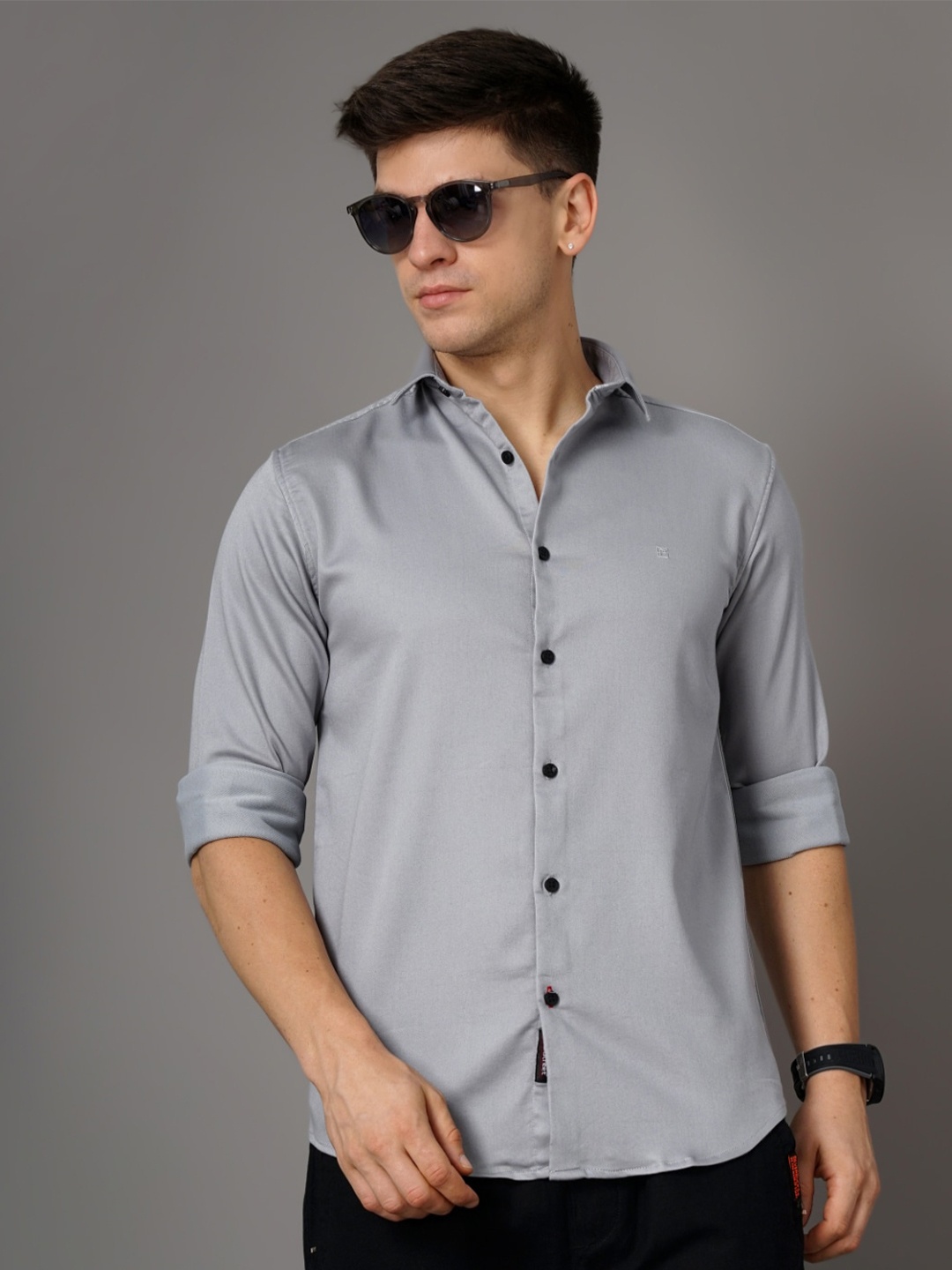 

PAUL STREET Standard Slim Fit Opaque Casual Shirt, Grey