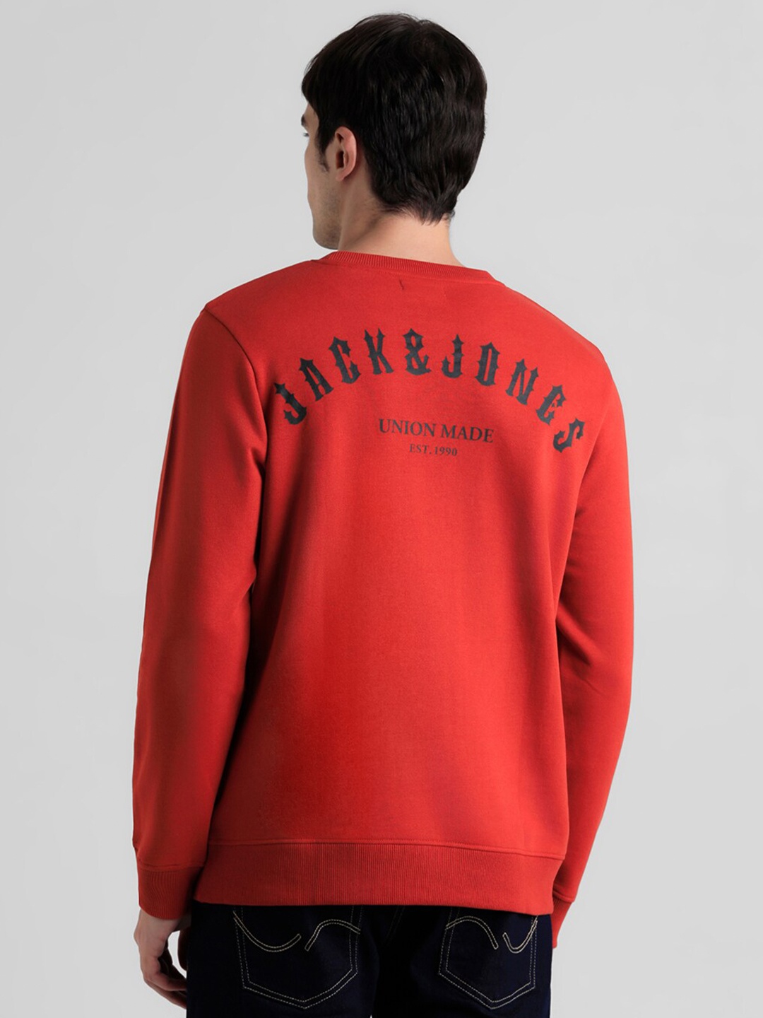 Jack & Jones Typography Printed Pullover, Red
