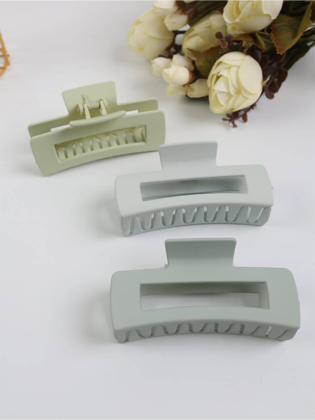 

Krelin Set of 4 Rectangle Matte Claw Clips, Green