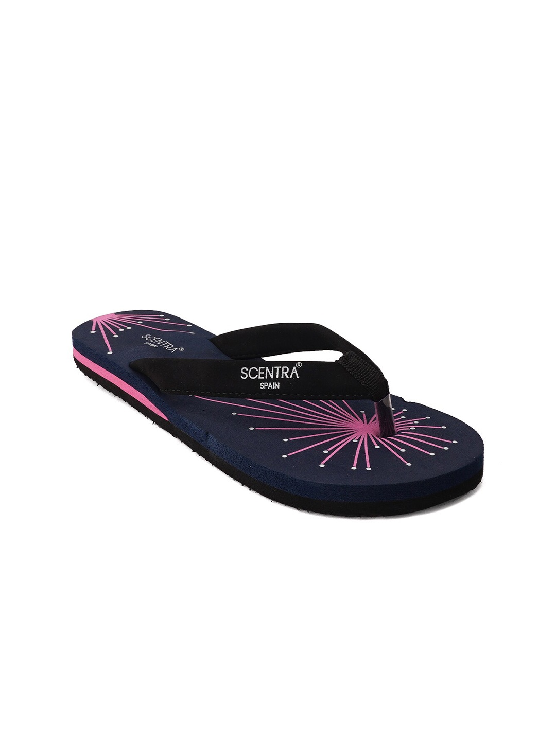 

SCENTRA Women Printed Thong Flip-Flops, Black