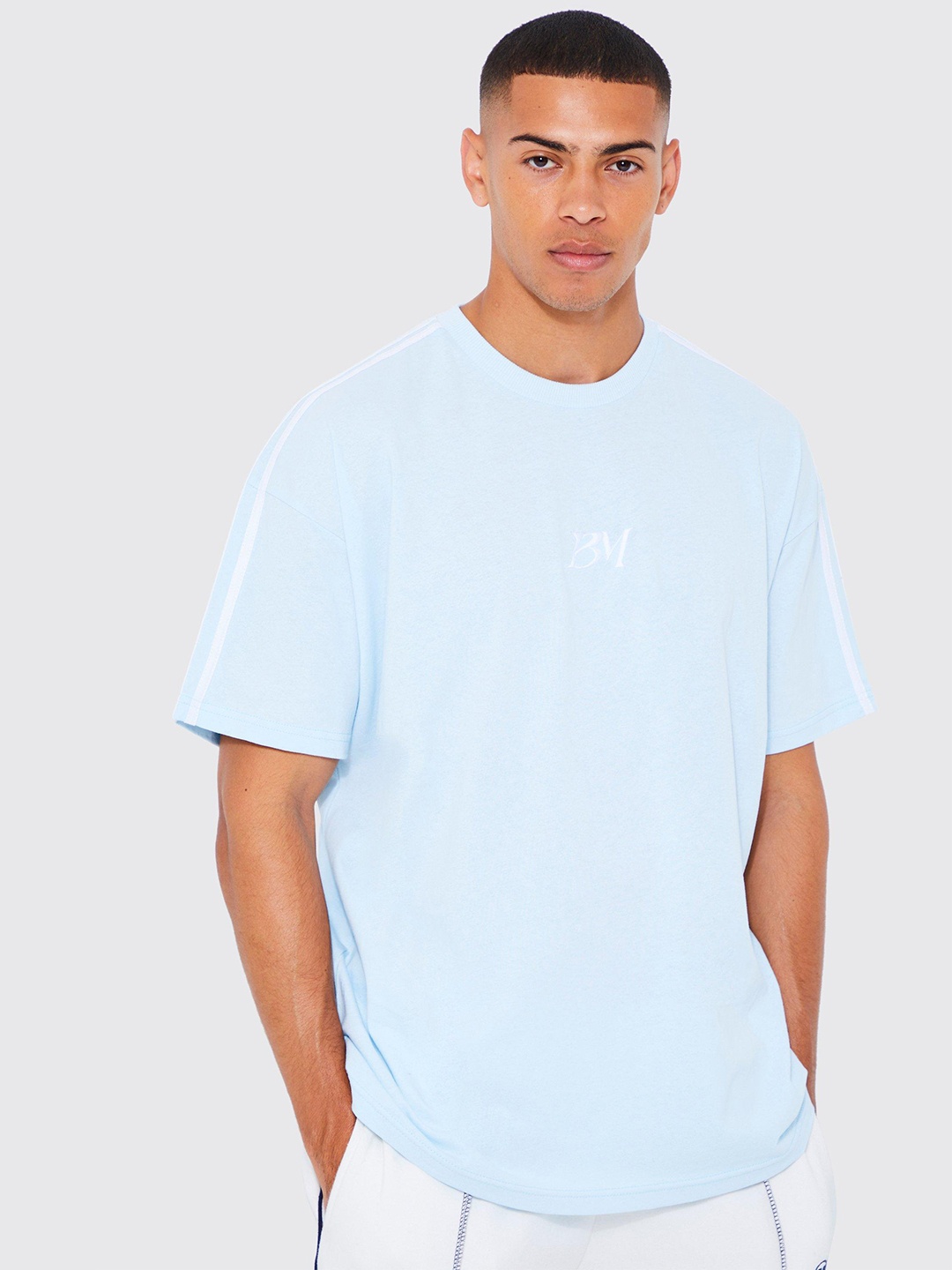 

boohooMAN Oversized Pure Cotton T-shirt, Blue