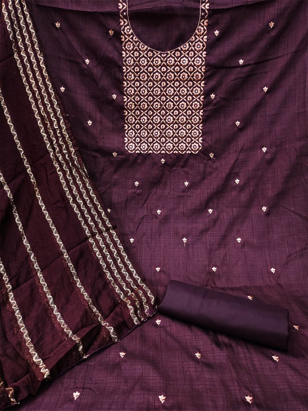 

ZEEPKART Unstitched Dress Material, Purple