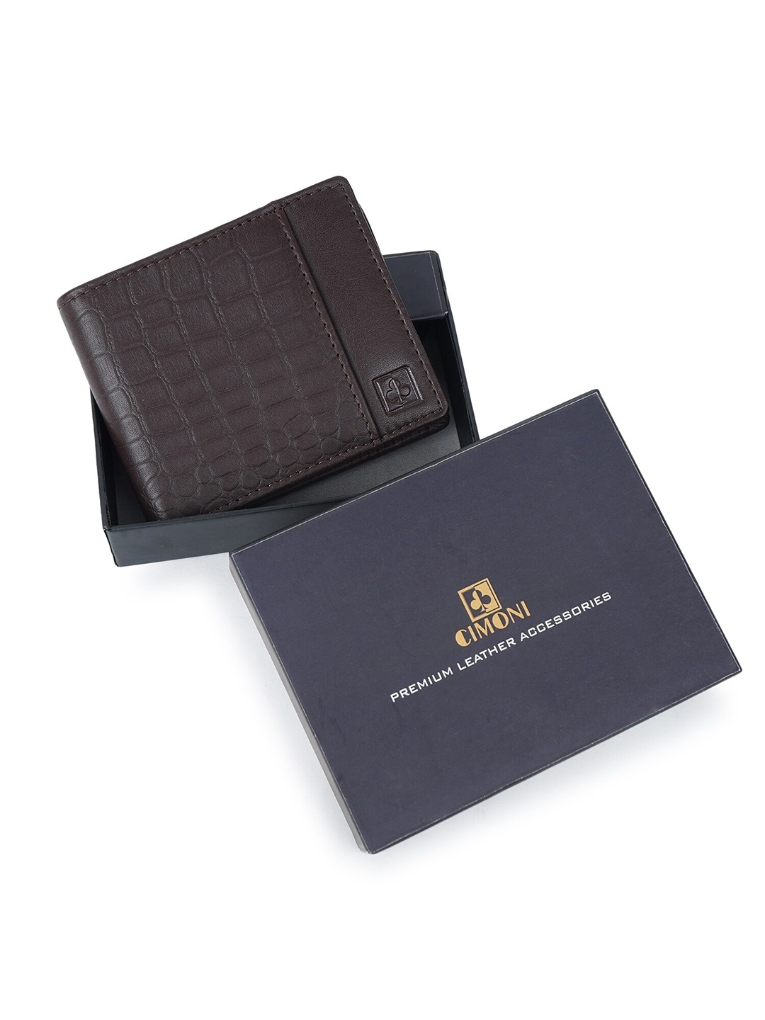 

CIMONI Men Leather Two Fold Wallet, Brown