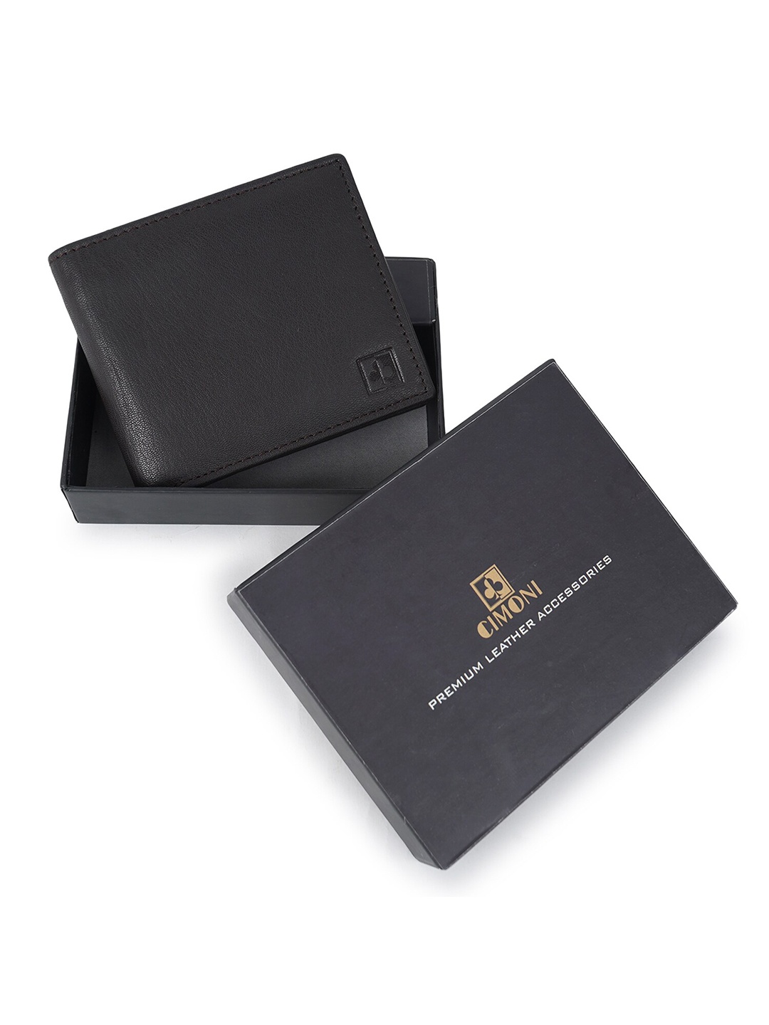 

CIMONI Men Leather Two Fold Wallet, Brown