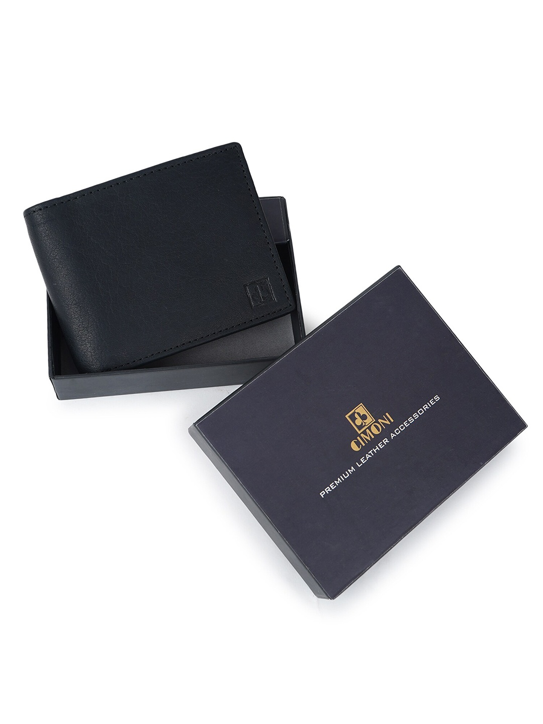

CIMONI Men Leather Two Fold Wallet, Black