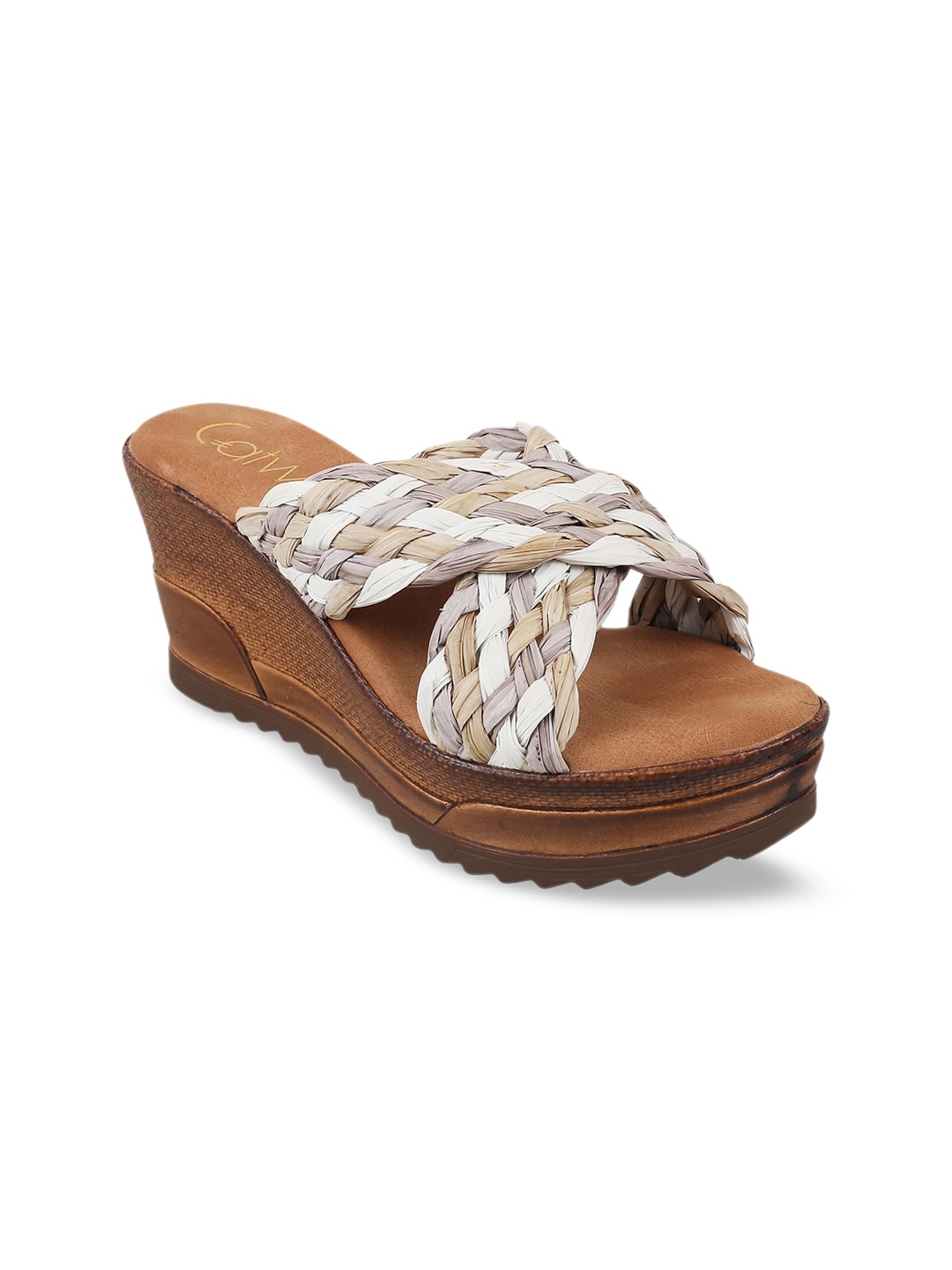 

Catwalk Textured Cross-Strap Wedge Heels, Assorted