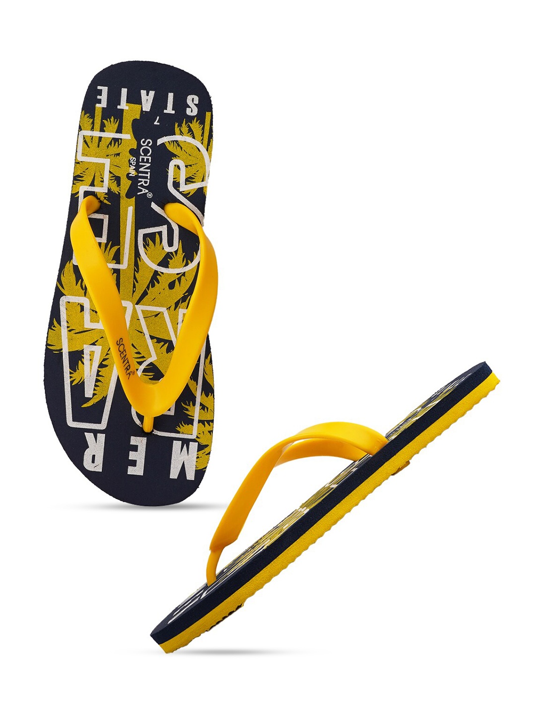 

SCENTRA Men Printed Thong Flip-Flops, Yellow
