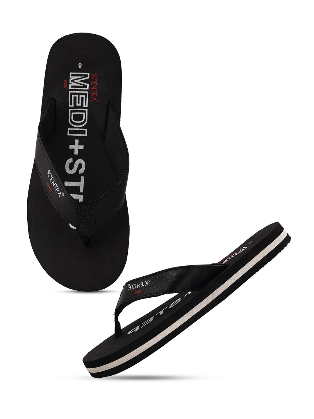 

SCENTRA Men Printed Thong Flip-Flops, Black
