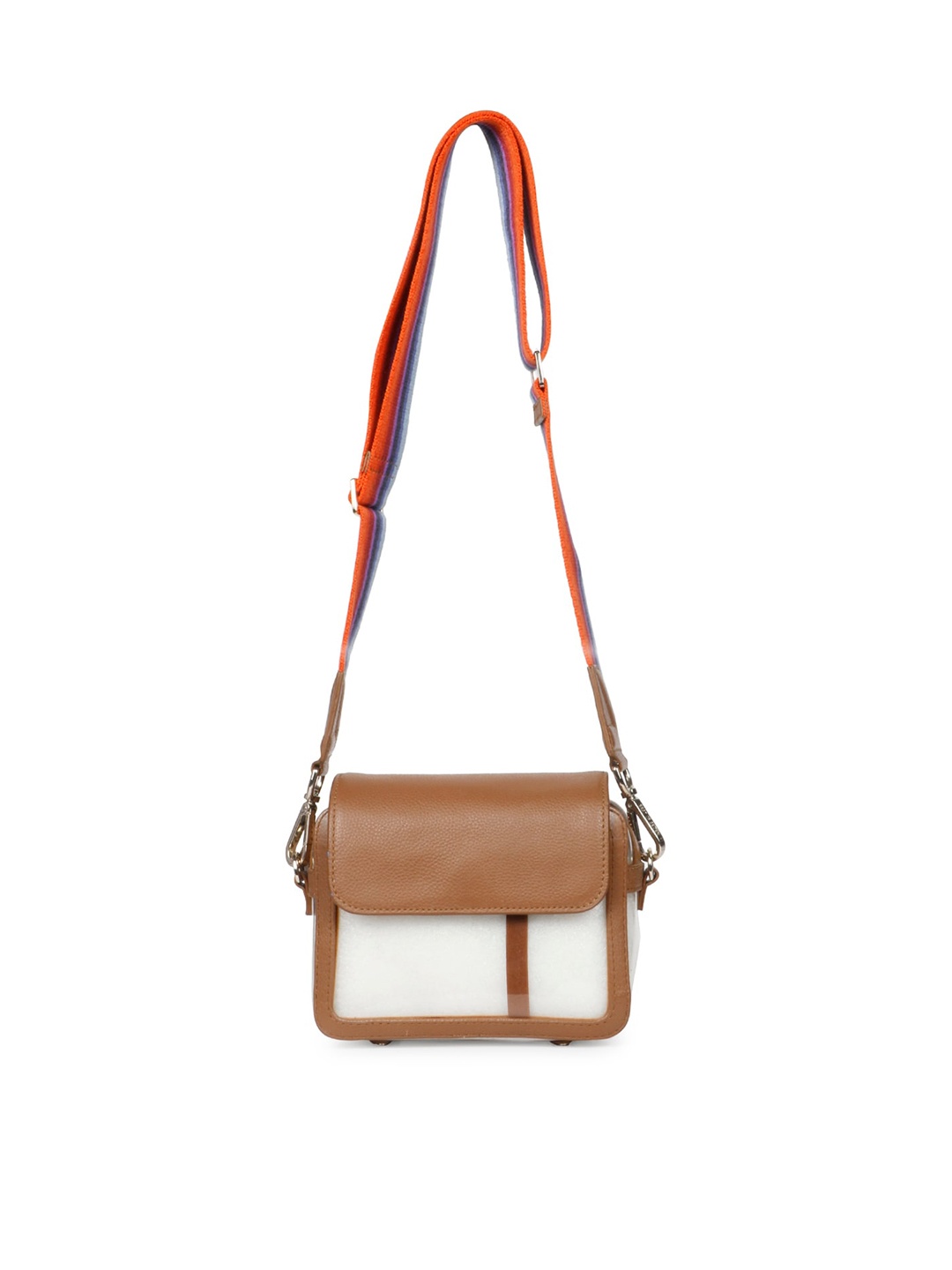

Saint G Small Leather Structured Sling Bag, Brown