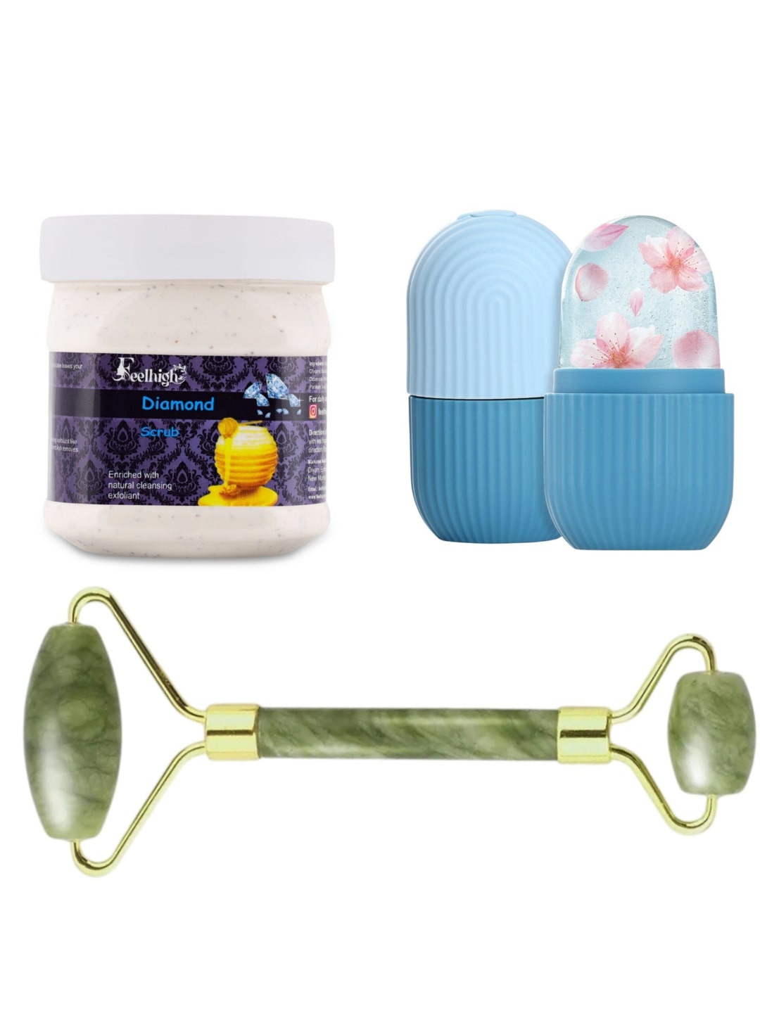 

FEELHIGH Diamond Scrub with Facial Ice Roller & Facial Massager, Multi