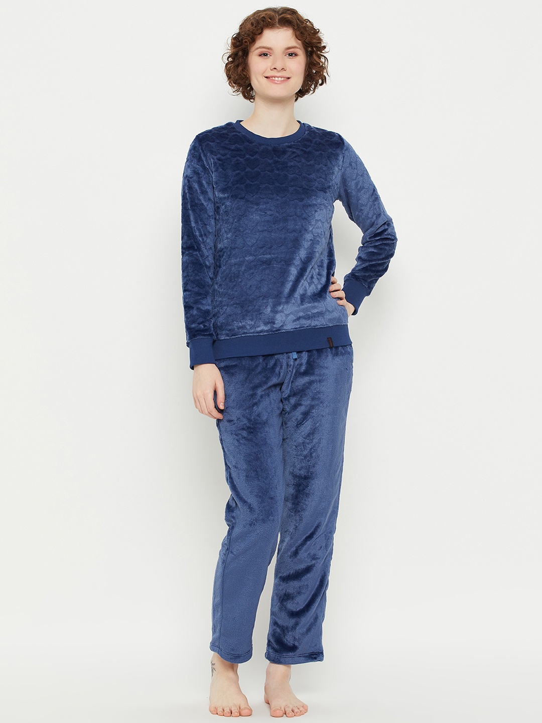 

MADAME M SECRET Round Neck Sweatshirts With Pyjamas, Navy blue