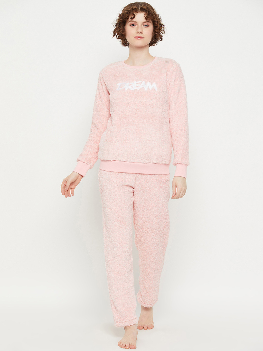 

MADAME M SECRET Embroidered Top & Pyjamas, Peach