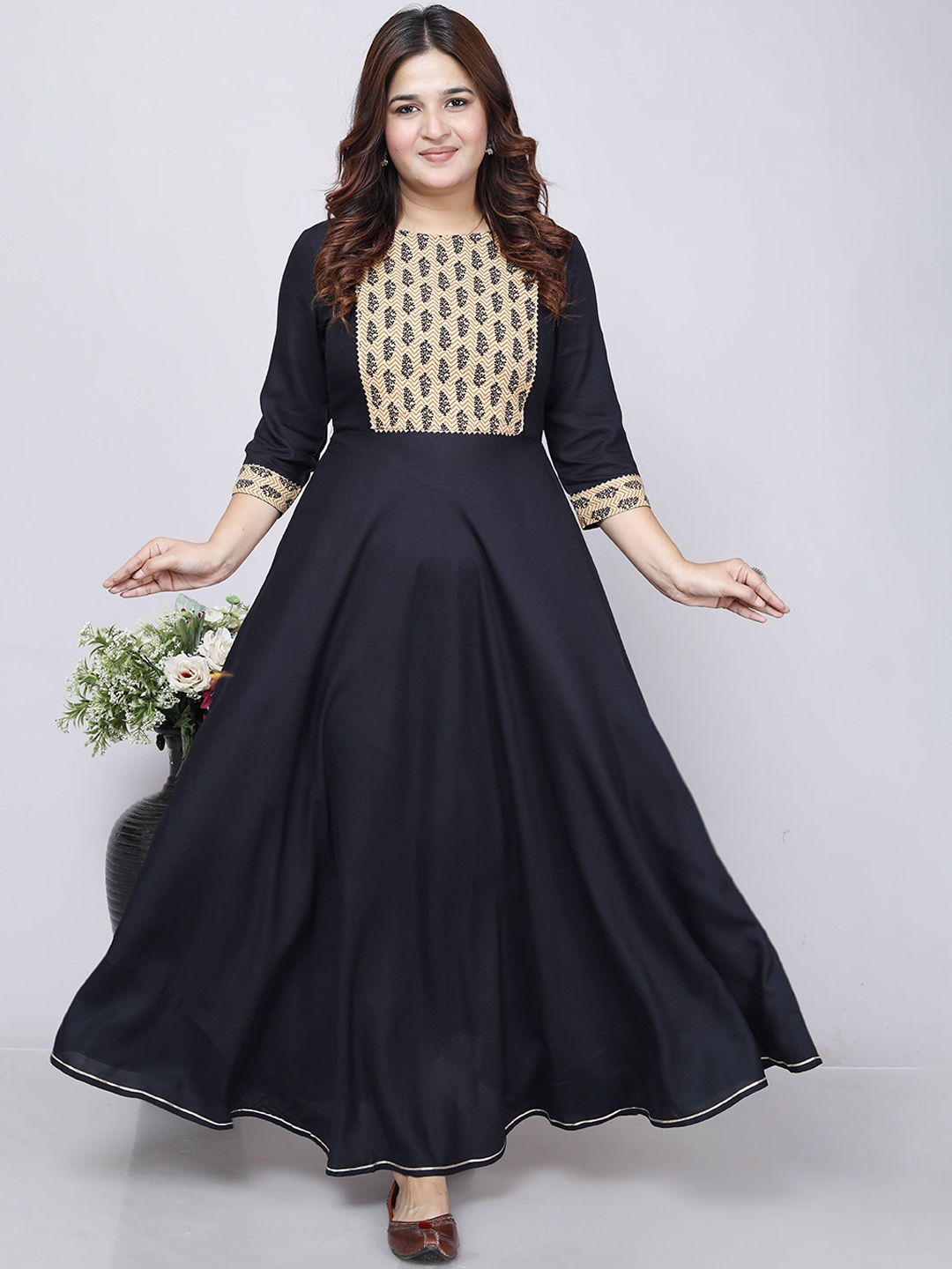 

UNIBLISS Women Black Anarkali Kurta