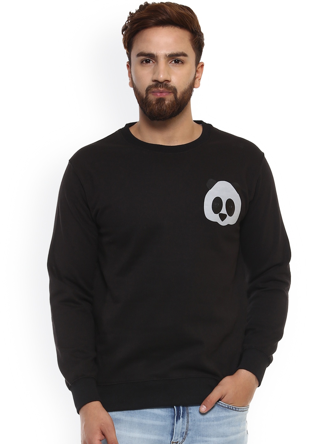 

GRIFFEL Men Black Printed Sweatshirt