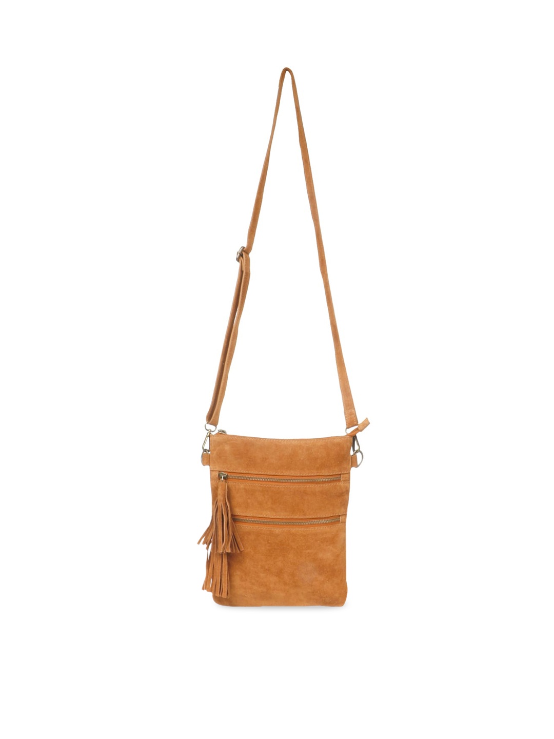 

Saint G Leather Structured Sling Bag, Tan