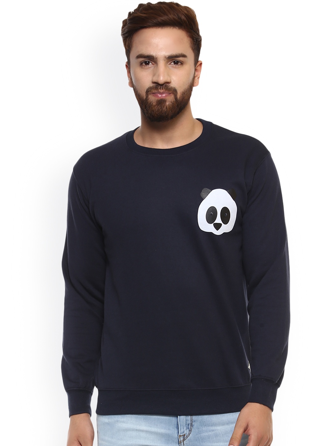 

GRIFFEL Men Navy Blue Printed Sweatshirt