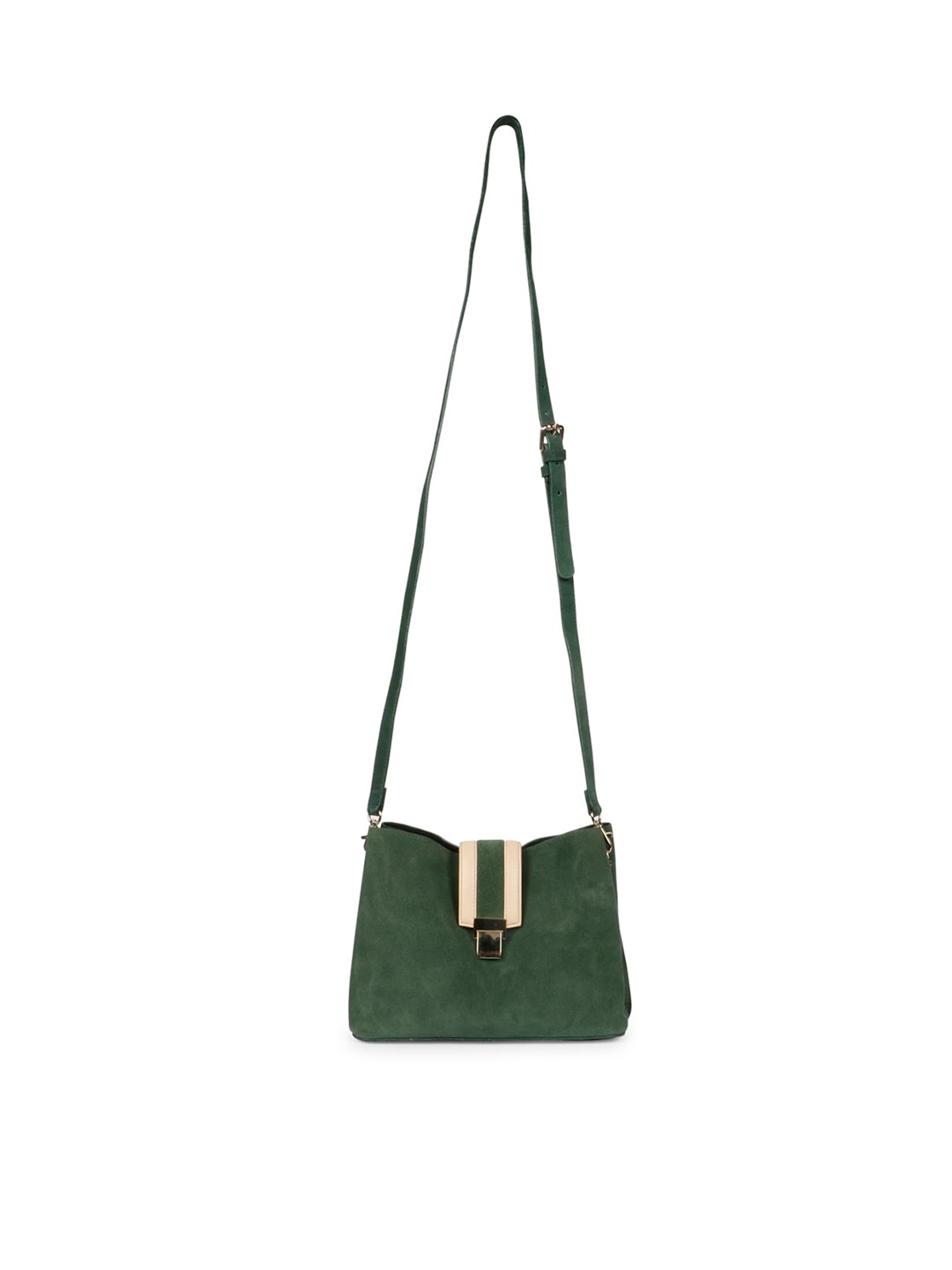 

Favore Textured Structured Leather Sling Bag, Green