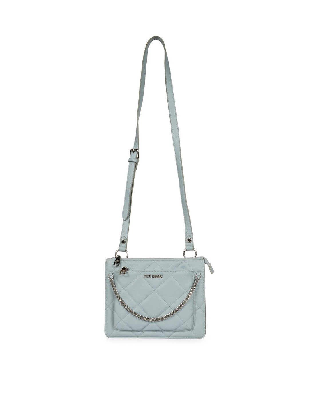 

Favore Textured Structured Leather Sling Bag With Quilted, Grey