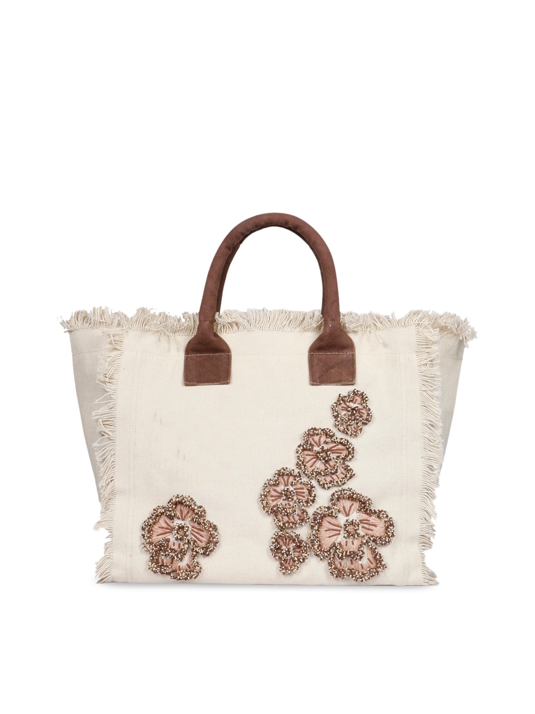 

Favore Embellished Structured Handheld Bag, White