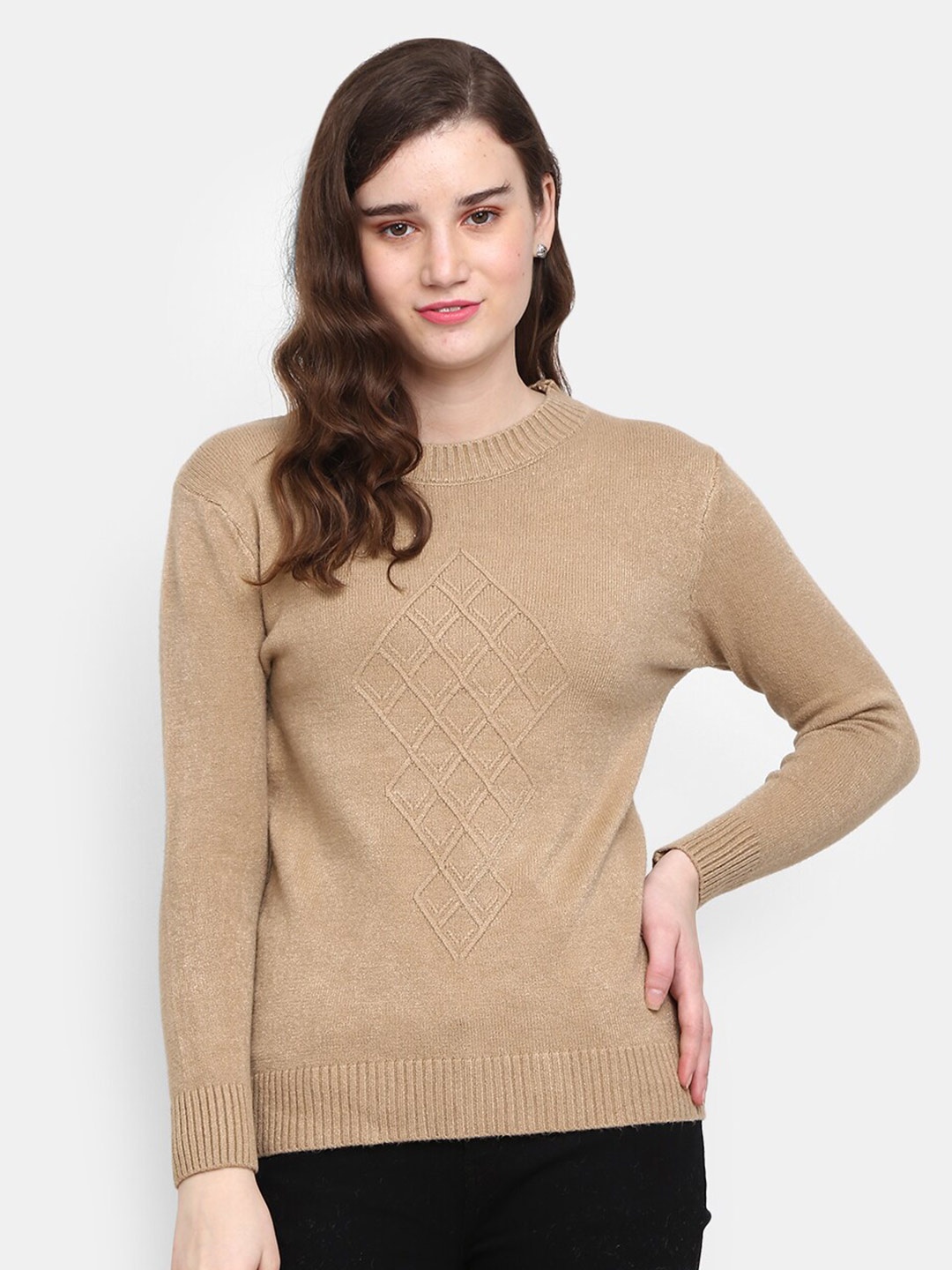 

V-Mart Cable Knit Cotton Pullover Sweater, Beige