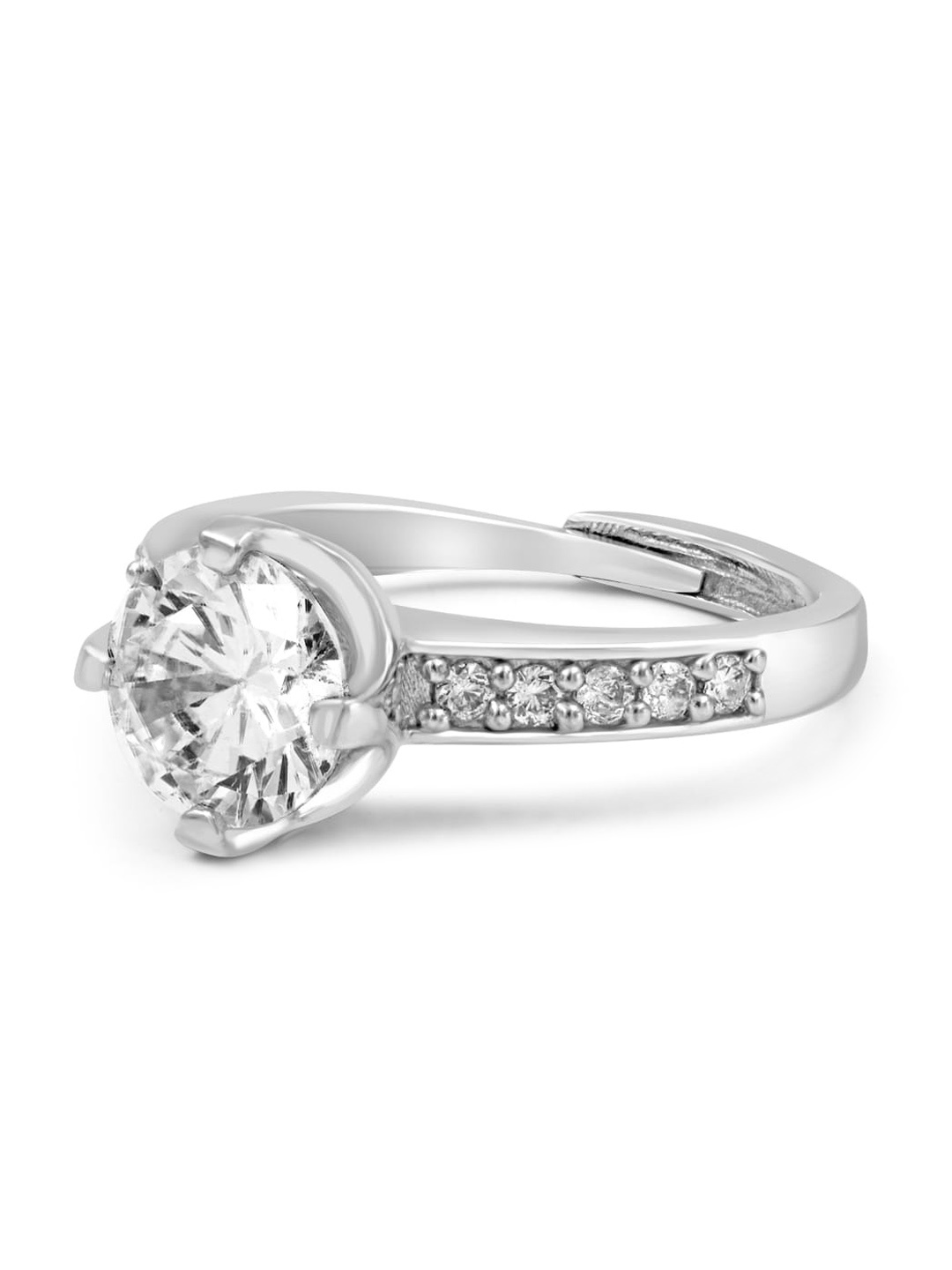 

Zarkan 92.5 Sterling Silver Rhodium-Plated Adjustable Finger Ring