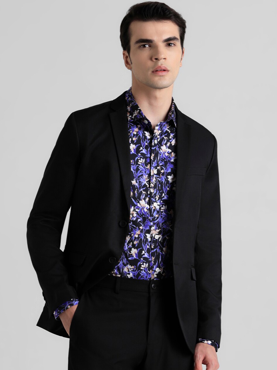 

Jack & Jones Single-Breasted Slim Fit Blazer, Black
