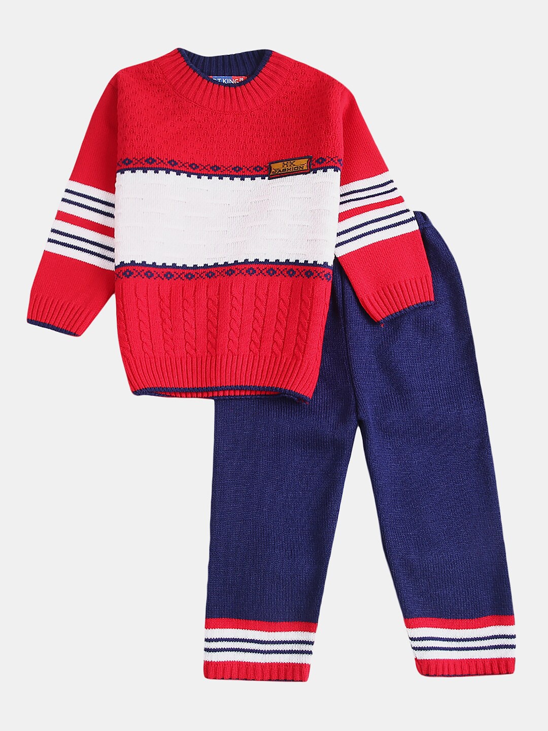

V-Mart Boys Self Design Sweater Shorts, Red