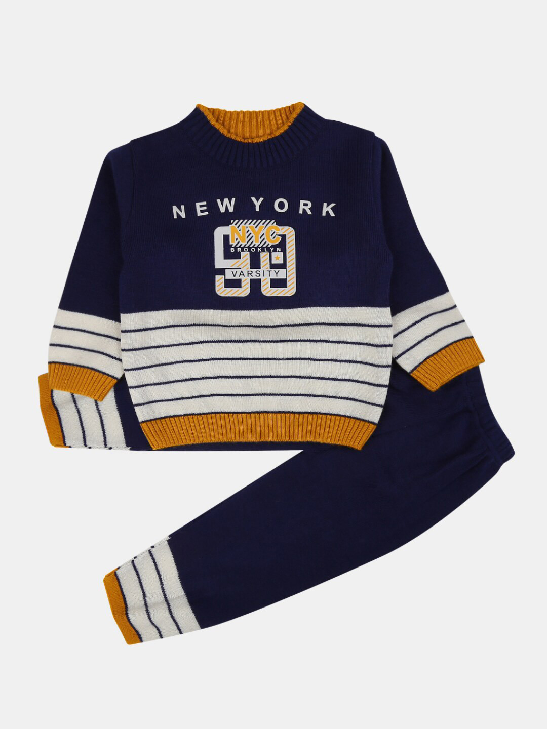 

V-Mart Self Design Sweater With Trousers, Blue