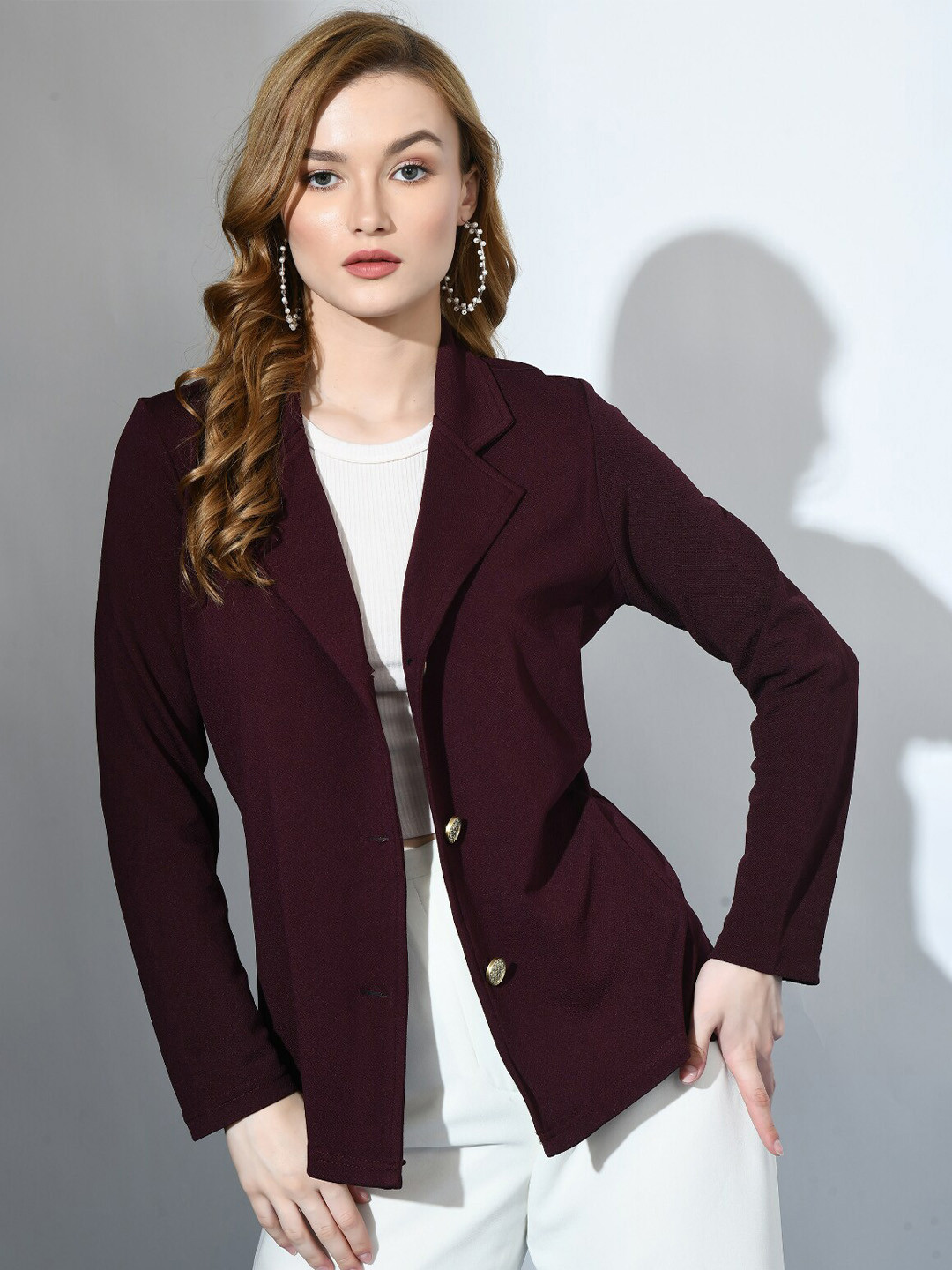 

IUGA Button Straight Shrug, Purple