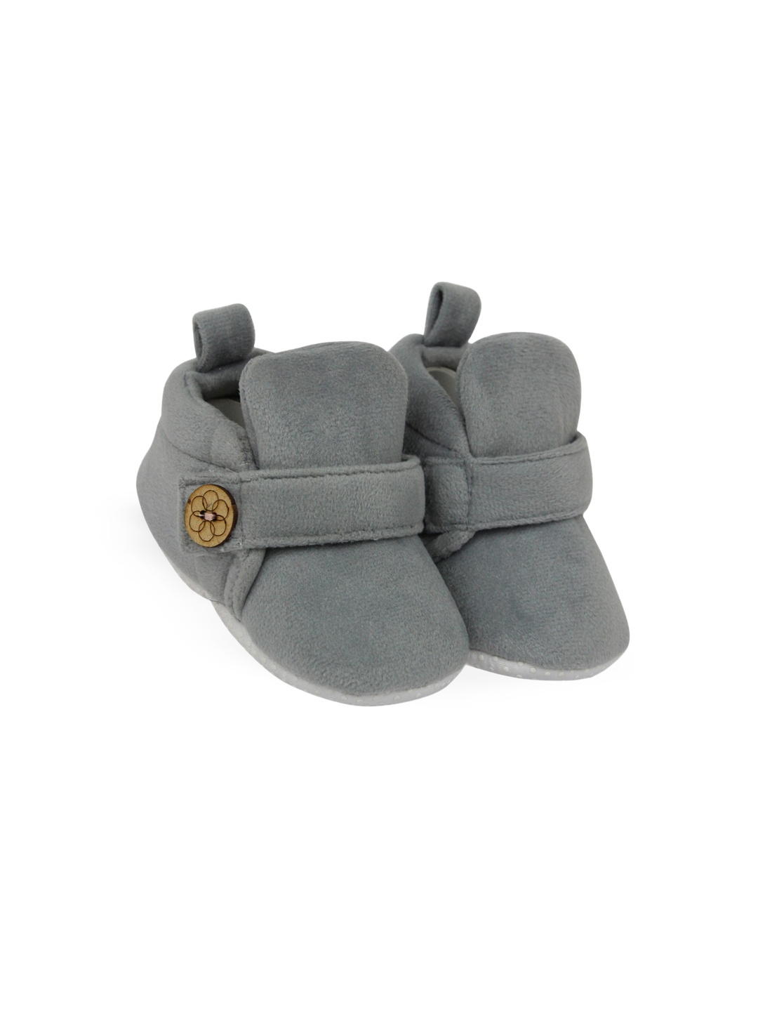 

BAESD Infants Velvet Anti-Slip Velcro Booties, Grey