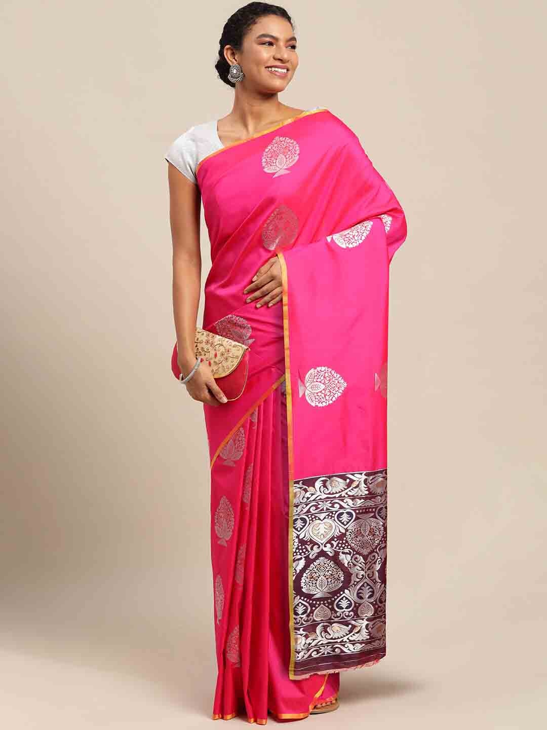 

Anaita Woven Design Zari Pure Silk Banarasi Saree, Pink