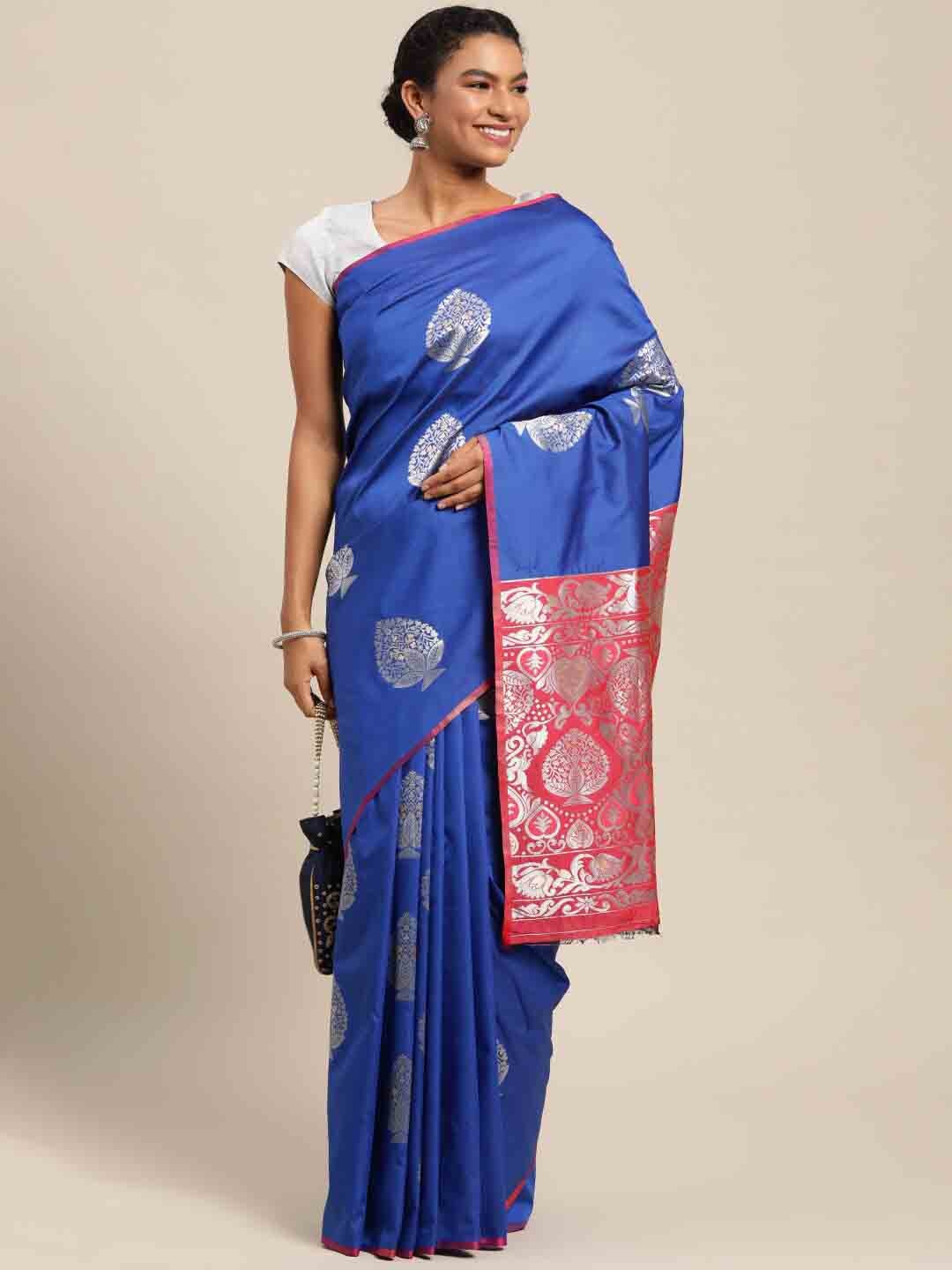 

Anaita Woven Design Zari Pure Silk Banarasi Saree, Blue