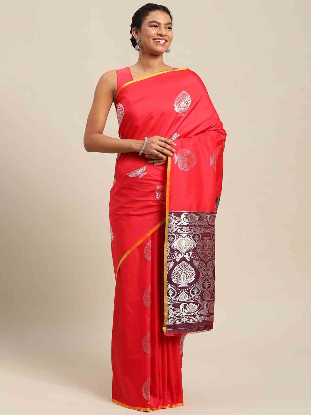 

Anaita Woven Design Zari Pure Silk Banarasi Saree, Red