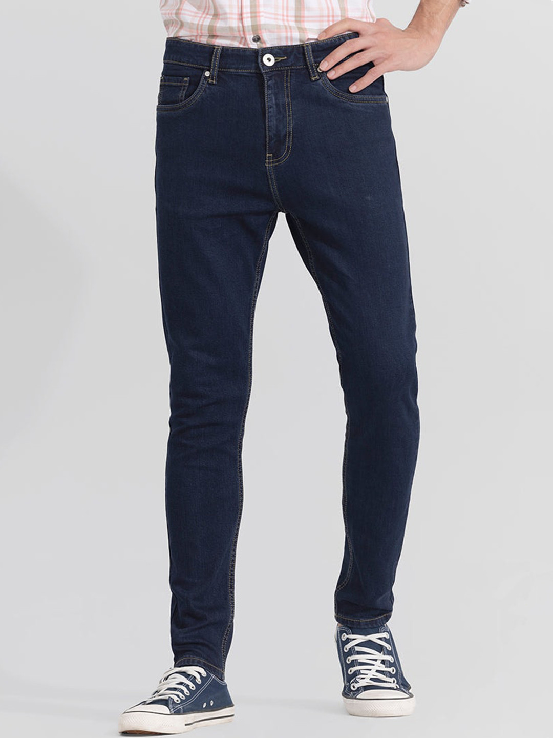 

Snitch Men Navy Blue Classic Skinny Fit Stretchable Jeans