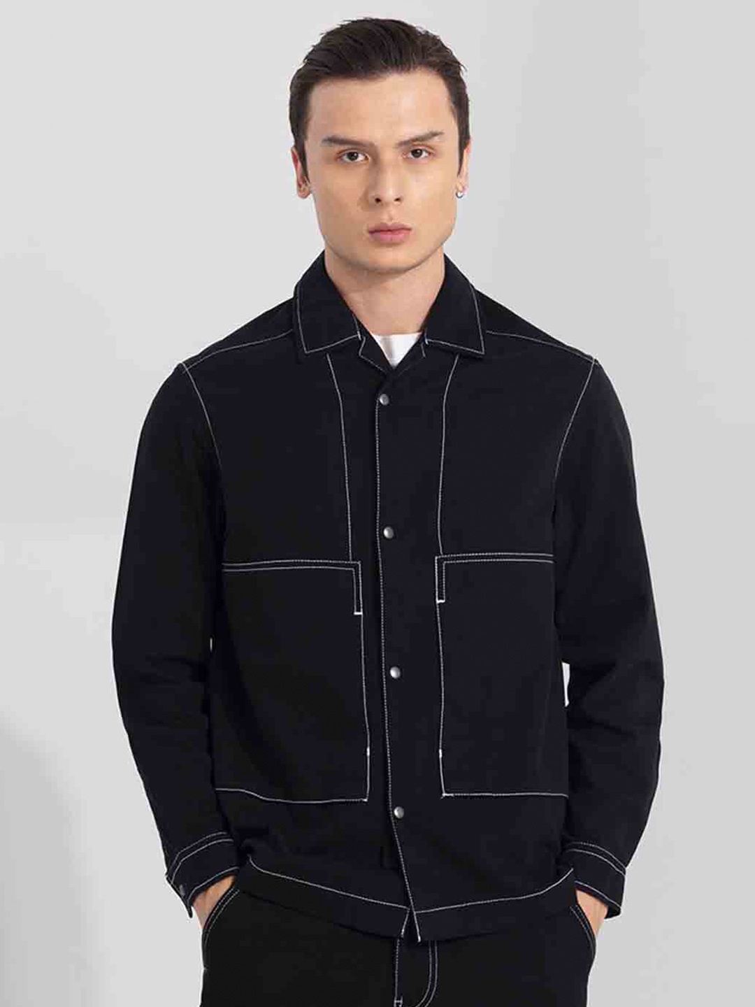 

Snitch Black Pure Cotton Regular Fit Casual Shirt