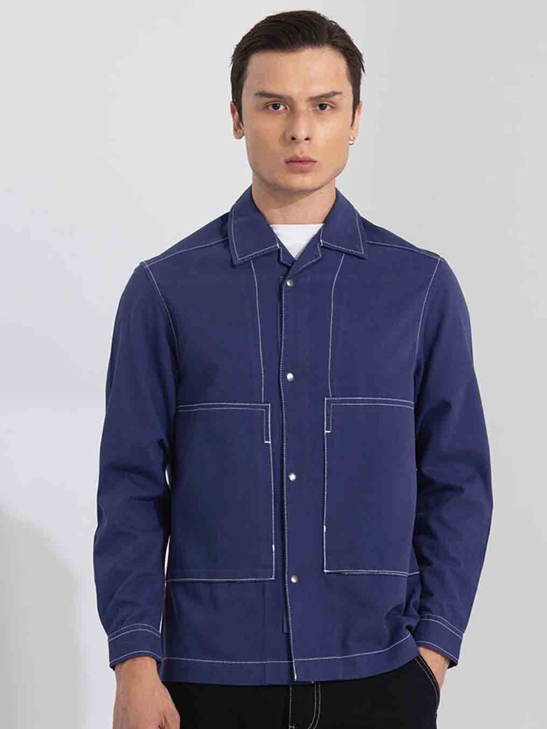 

Snitch Blue Pure Cotton Regular Fit Casual Shirt