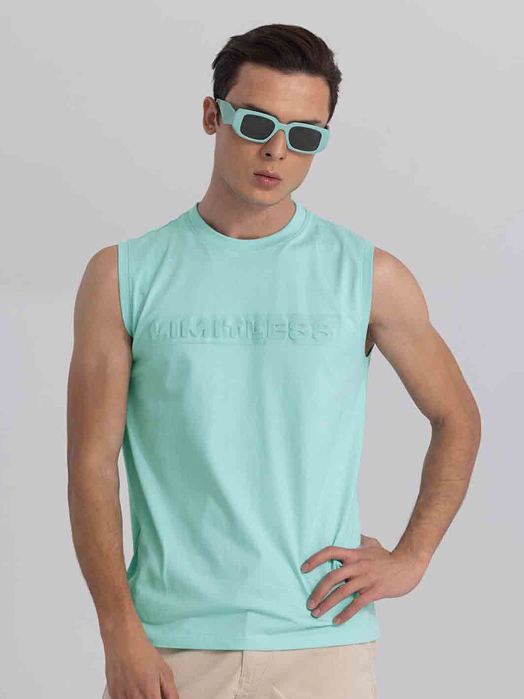 Snitch Green Round Neck Sleeveless T-shirt